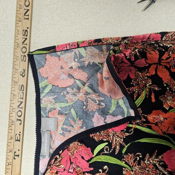 Croft Barrow Womens Maxi Skirt Size 10 Linen Dark Floral Cottage Grunge Topical - Picture 4 of 7